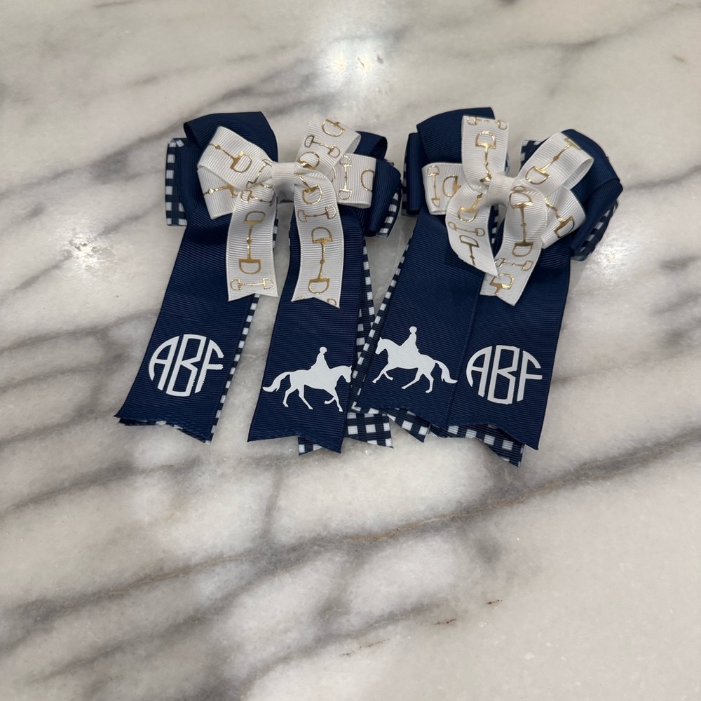 Customized Monogram Horse Show Bows (set of 2)